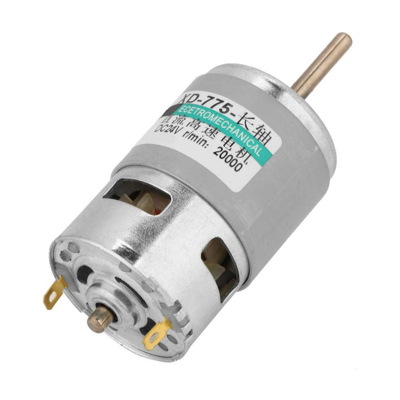 [Australia - AusPower] - DC 24V High Speed 775 Motor High Power Torque Electric Motor Extension Shaft Cylindrical Motor Fan for Electric Drill Cutting Machine(24 V 20000 RPM) 