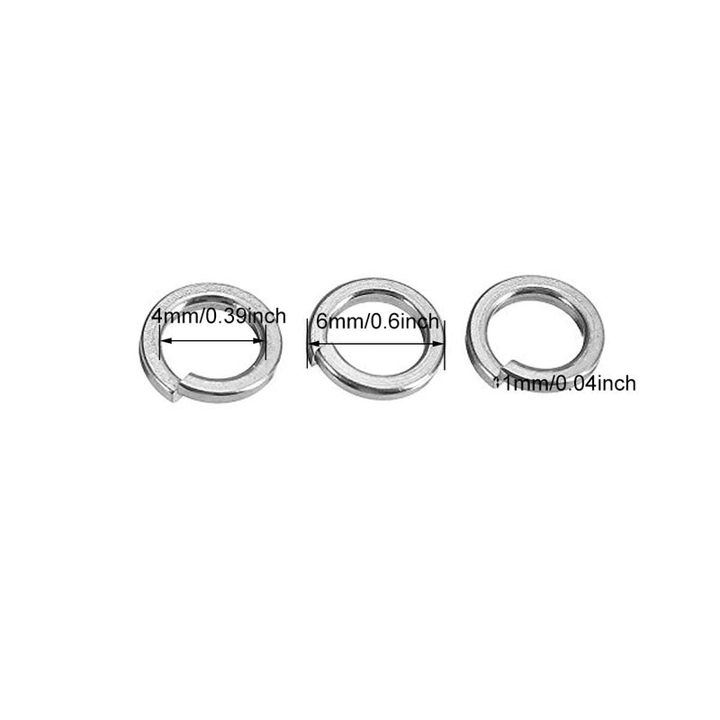 [Australia - AusPower] - M4 Stainless Flat Spring Lock Washers, 18-8 (304) Stainless Steel, 0.16"ID，200Pack (M4) M4 