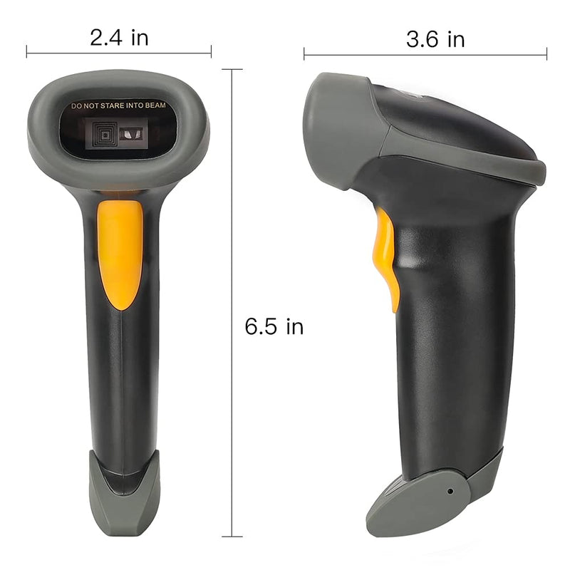 [Australia - AusPower] - 1D CCD 2.4G Wireless Bar Code Scanner Versatile 2 in 1 (Wireless+USB Wired), UNIDEEPLY Automatic Barcode Reader Scanner 196 Feet Indoor Transmission Distance, Scanning Gun for PC Computers, Black 