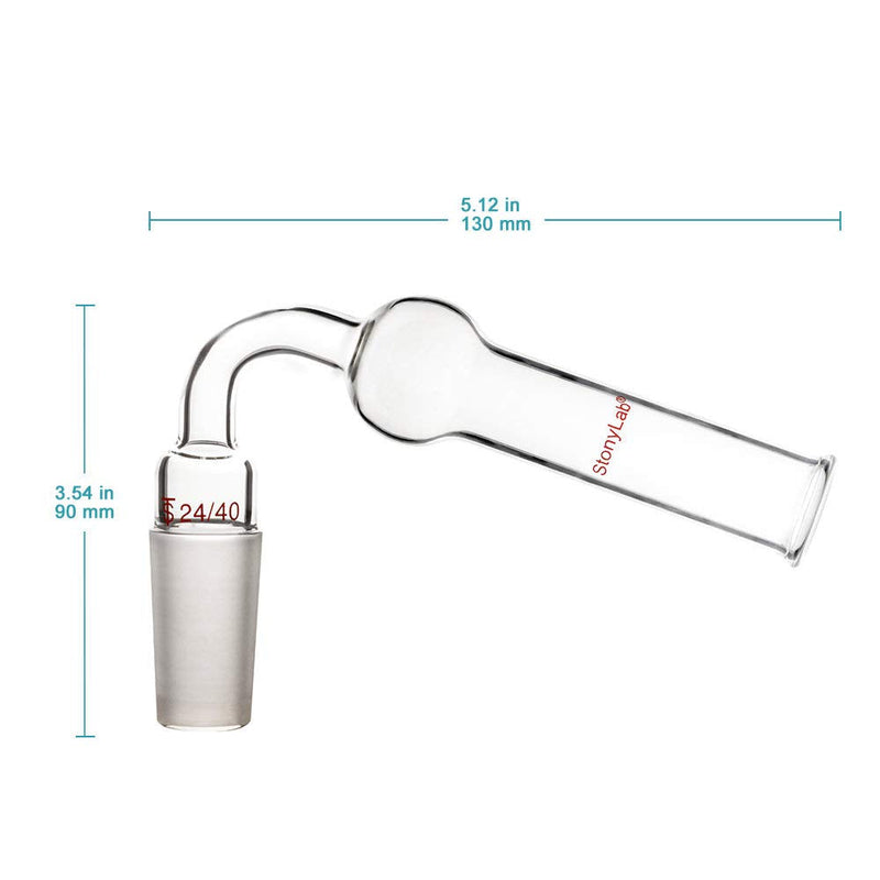 [Australia - AusPower] - stonylab Glass 75 Degrees Drying Tube, Borosilicate Glass Bent Drying Tube Adapter with Inner 24/40 Standard Taper Joint for Organic Synthesis Chemistry Laboratory Lab Supply, Angled at 75 Degrees 