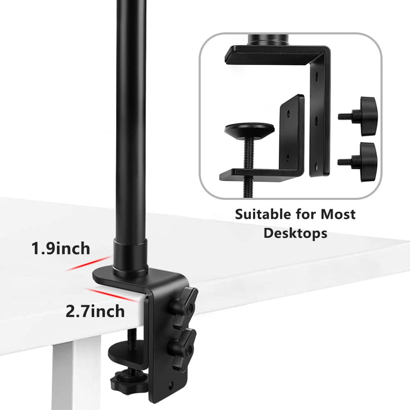 [Australia - AusPower] - Tinpops Camera Desk Mount Stand, 12.4-20.8'' Adjustable Desktop C-Clamp Mounting Stand, Aluminum Tabletop Light Stand with 1/4'' Screw Tip for DSLR Camera, Photography Video Light, Live Streaming 12.4-20.8 Inch 