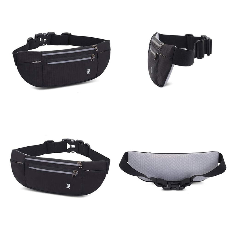 [Australia - AusPower] - Peicees Fanny Pack with Water Bottle Holder Waist Bag for Men Women Water Resistant Lightweight Reflective Adjustable Running Belt Headphone Bag Travel Pocket for Outdoor Camping Fitness Hiking Green 