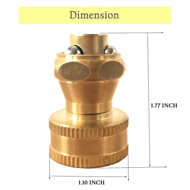 [Australia - AusPower] - FUATY Brass Sweeper Nozzle, 3/4” High Pressure Water Hose Nozzle Adjustable Twist for Watering Cleaning Car Wash Small 