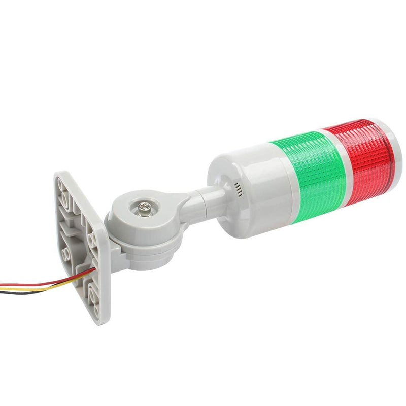 [Australia - AusPower] - LUBAN Led Signal Tower Stack Lights, Industrial Signal Warning Lights, Column Tower Lamp Andon Lights with Rotatable Base, Steady/Flashing Light Switchable,12V 24V DC(2-Layer, no Buzzer) DC 12 to 24V 2-Layer/no Buzzer 