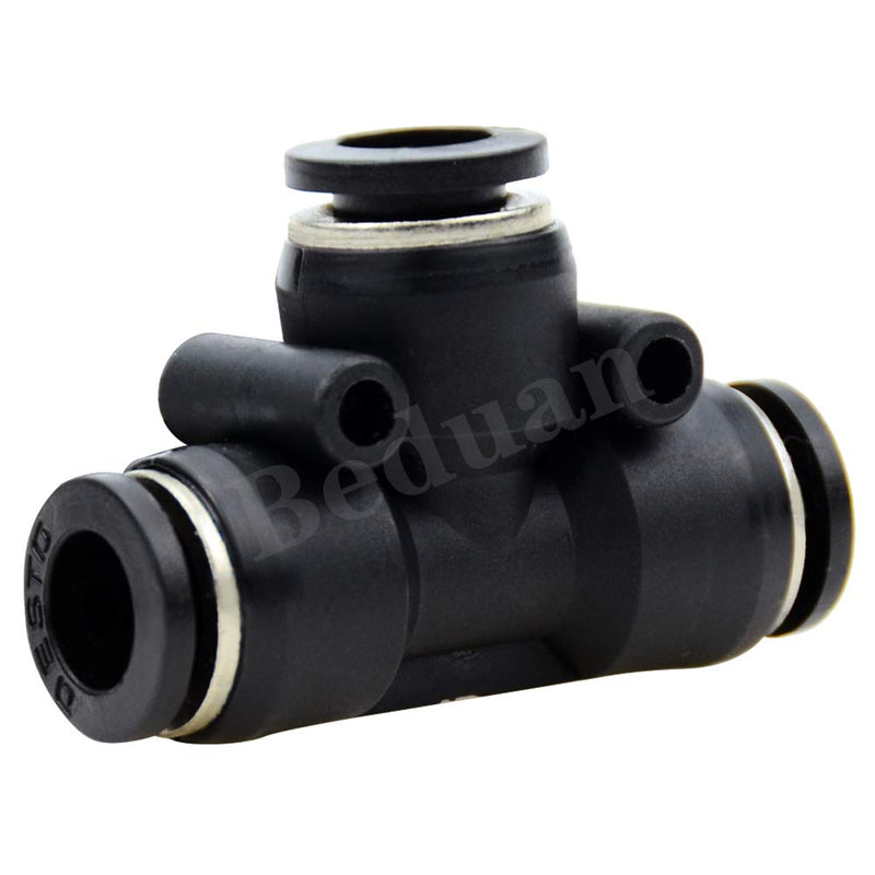 [Australia - AusPower] - Beduan Push to Connect Air Fitting, 5/32 inch or 4mm Tube OD Pneumatic Tee Union Fitting Push Lock(Pack of 10) 