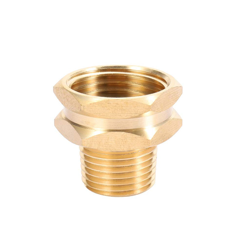 [Australia - AusPower] - Brass Garden Hose Adapter, 3/4” GHT Female x 1/2” NPT Male Connector,GHT to NPT Adapter Brass Fitting,Brass Garden Hose to Pipe Fittings Connect 2pcs (3/4” GHT Female x 1/2” NPT Male) 