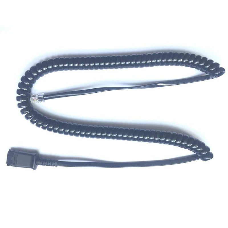 [Australia - AusPower] - New RJ9 to QD Adapter Cable RJ-9 Quick Disconnect Cable Coil Cord Compatible with Plantronics M12 QD Headsets Connects to Cisco Models 7940 7941 7942 7945 7960 7961 7962 7965 7970 7975 