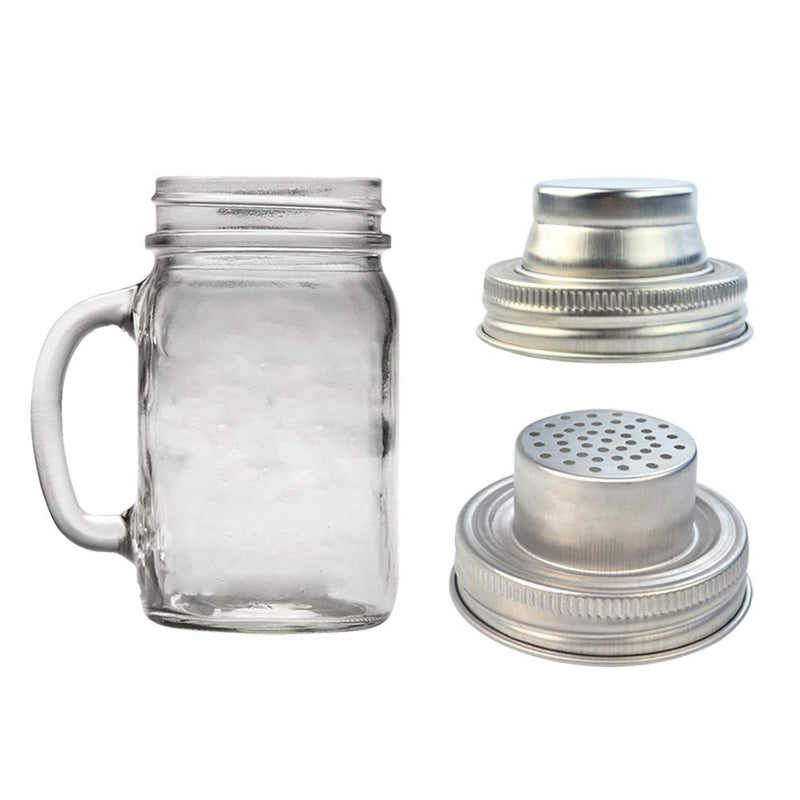 [Australia - AusPower] - obmwang 4 Pack of Stainless Steel Mason Jar Shaker Lids Caps for Cocktail,Dredge Flour,Mix Spices,Sugar, Salt, Peppers and More or Shake Drinks Cocktail--Fits Any Regular Mouth Mason Jar Canning Jar 