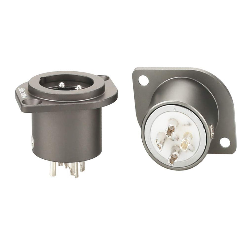 [Australia - AusPower] - Viborg Male XLR Receptacle, Pure Copper XLR Panel Mount Jack, Audiophile Soldering XLR Chasis Connector with PTFE Insulator 1PC(Rhodium Plated) Rhodium Plated 