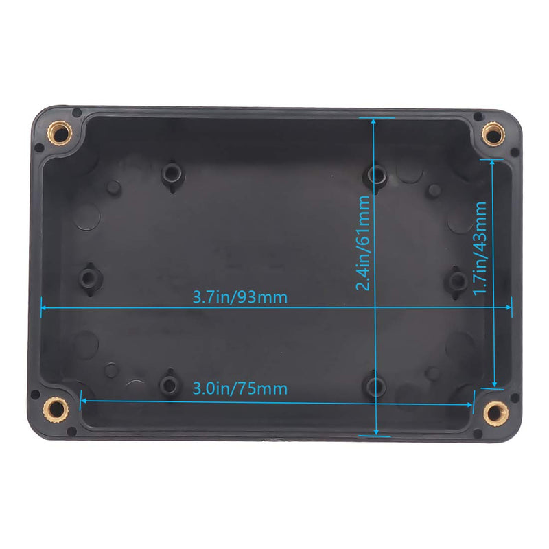 [Australia - AusPower] - Zulkit Project Box ABS Plastic IP65 Waterproof Dustproof Electrical Junction Box Enclosure Black 3.94 x 2.68 x 1.97 inch (100X68X50mm) (Pack of 2) 3.94" x 2.68" x 1.97"(Pack of 2) 