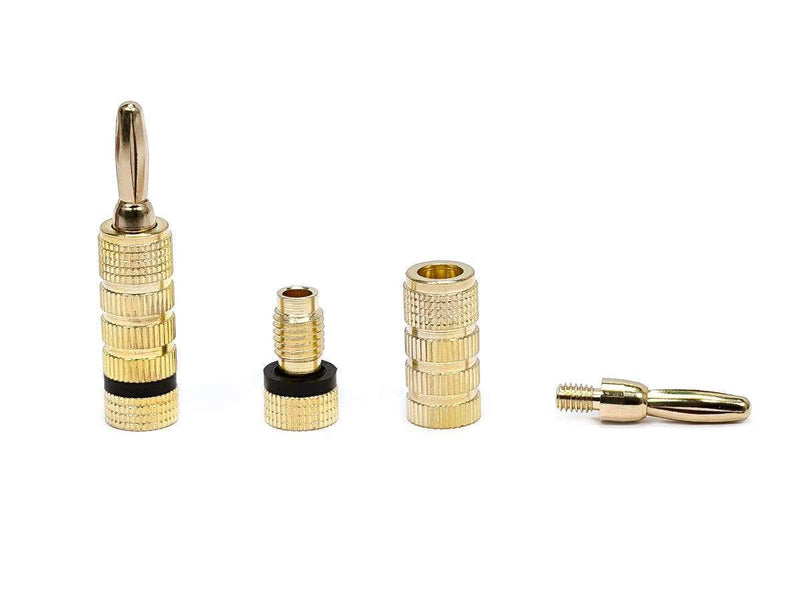 [Australia - AusPower] - Monoprice Gold Plated Speaker Banana Plugs – 5 Pairs – Closed Screw Type, For Speaker Wire, Home Theater, Wall Plates And More 