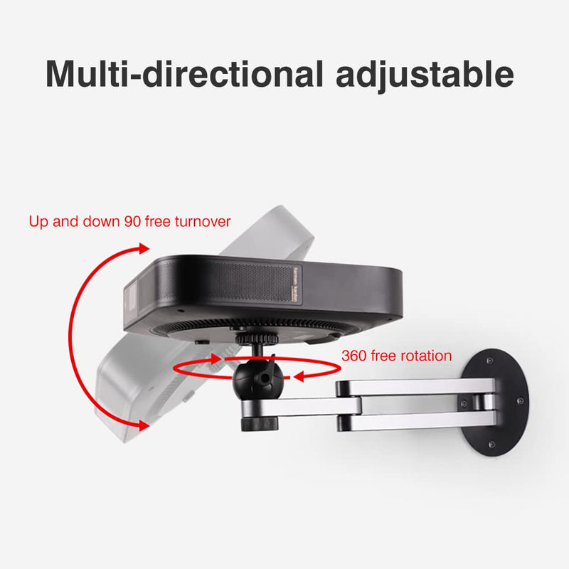 [Australia - AusPower] - Foldable Projector Wall Mount Universal Adjustable Ceiling Wall Projector Mount Stand Aluminum Alloy Projectors Bracket (Wall Mount) 