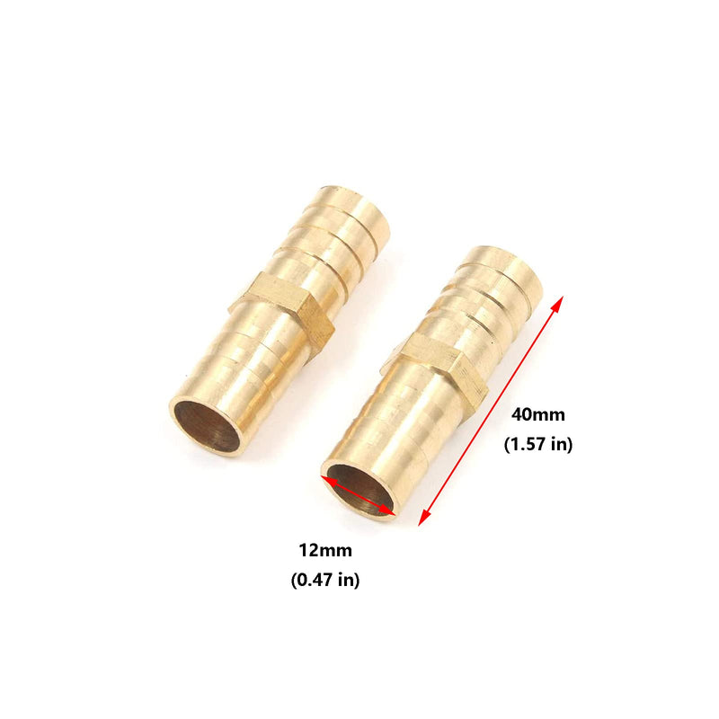 [Australia - AusPower] - Antrader 10-Pack Straight Coupling Brass Hose Fitting, Barb PEX Pipe Fittings, 1/2" x 1/2" Barb 