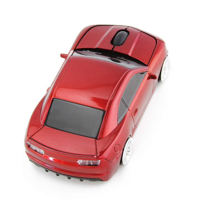 [Australia - AusPower] - ECOiNVA for Wireless Sports Car Mouse Desktop Laptop Computer Optical Mouse Mice AAA Battery Nano USB 2.4GHz (Red) Red 