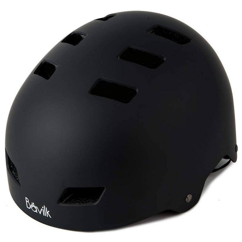 [Australia - AusPower] - Bavilk Skateboard Bike Helmets CPSC Certified Multi Sports Scooter Inline Roller Skating 3 Sizes Adjustable for Kids Youth Adults Matte Black S: 48-52 cm / 18.9"-20.47" 
