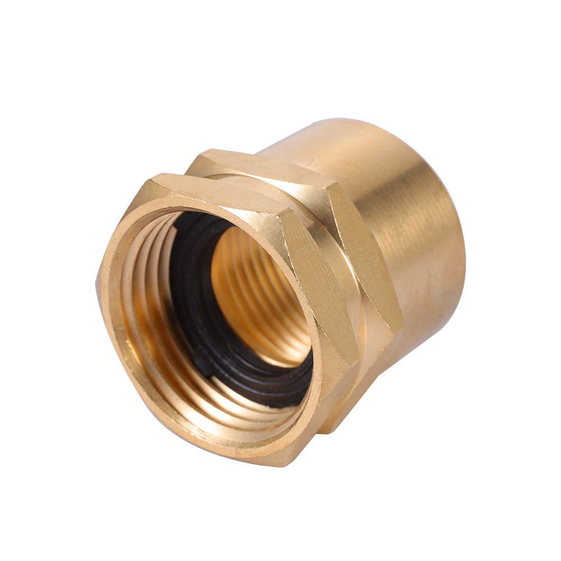 [Australia - AusPower] - Brass Pipe to Hose Fitting,3/4 NPT Female X 3/4 Hose Thread Female,Garden Hose Fitting to Pipe Fittings Connector Adapter 3pcs with Extra Rubber Washer 6pcs (3/4NPT female to 3/4 GHT female) 3/4NPT female to 3/4 GHT female 