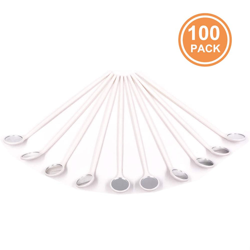 [Australia - AusPower] - TENFLY 100pcs Disposable Dental Exam Mouth Mirrors Oral Dental Mirror Plastic Dental Instrument (White) White 