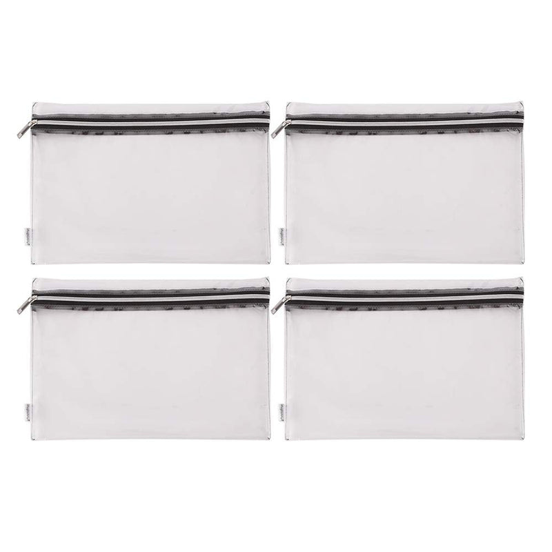 [Australia - AusPower] - Augbunny Clear Vinyl Zipper Multi-Purpose Waterproof School Office Home Supply Organizers Pouch Tool Bag 4-Pack X-Large 