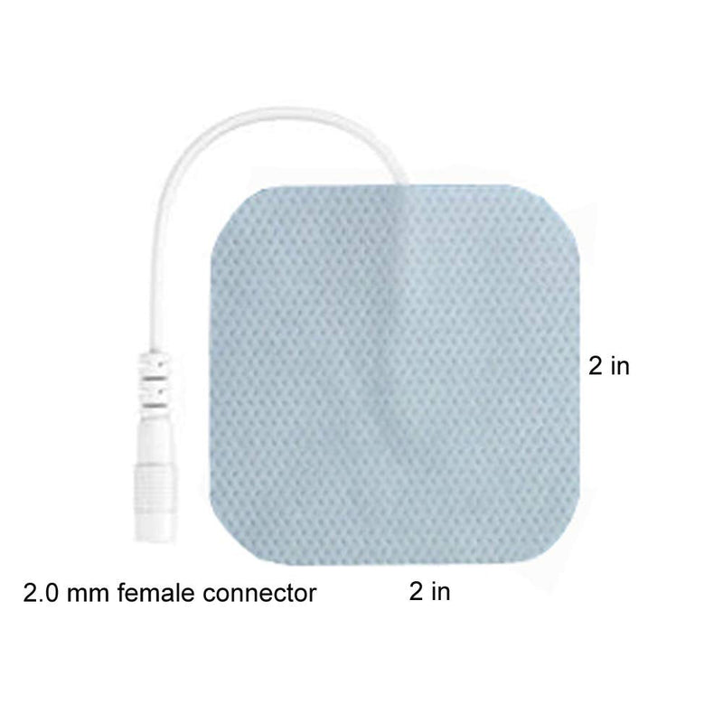 [Australia - AusPower] - TENS Unit Pads 48 Pack Wired Self-Adhesive Electrodes Premium Replacement Pads for TENS Units - 2x2 Inches (2x2-48 Pack) 2x2 Inch (Pack of 48) 