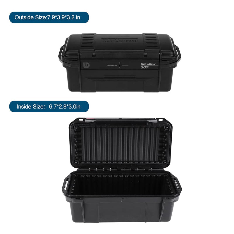 [Australia - AusPower] - Eboxer 3 Sizes Protective Waterproof Case, Outdoor Shockproof Storage Case, with Sponge, for Loading Smartphone Hard Drive, and Other Small Electronic Devices C 7.9x3.9x3.2in 