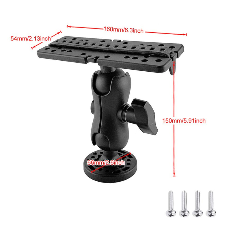 [Australia - AusPower] - CALIDAKA Fish Finder Mount Base, Ball-Mount Fish Finder Mount, 360 Degree Rotation Fish Finder Holder, Universal Marine Electronic Fish Finder Mount, Boat Fish Finder Electronics Mount Black 