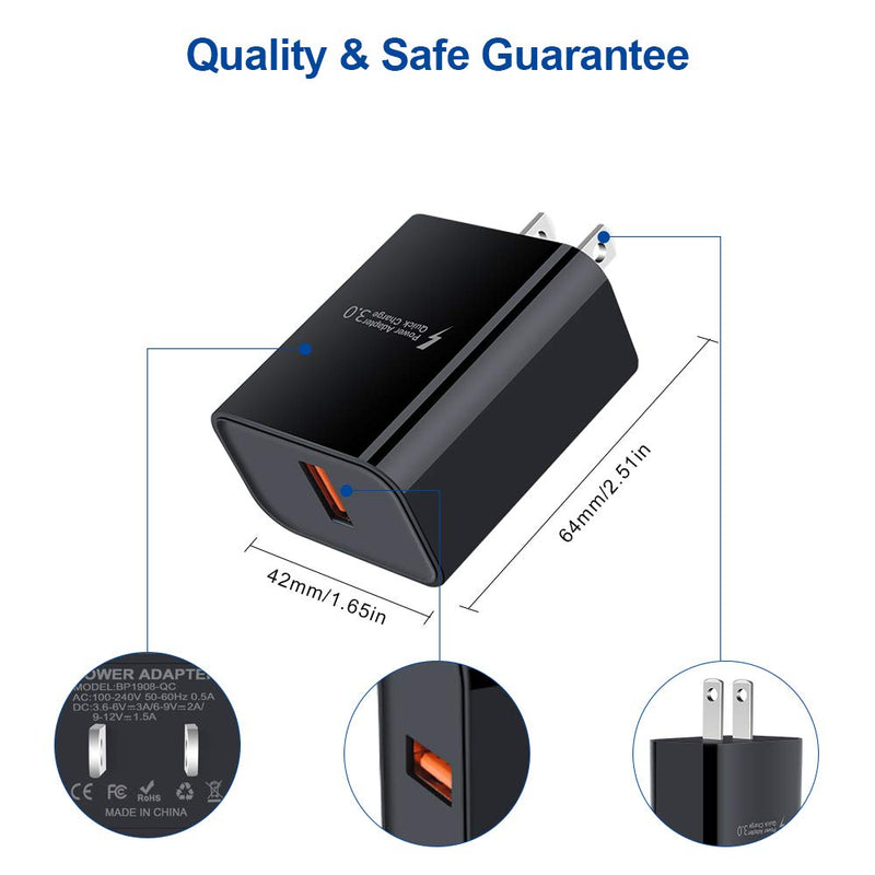 [Australia - AusPower] - USB C Fast Charger for Samsung Galaxy S22 Ultra/S22+/A32/A42/A52/S21 Plus/S21 Ultra/S20/A51/A71/A11/A21/A22/A12/S10/A20, Quick Charge 3.0 Wall Charger Cube Block Fast Car Charger Adapter Type C Cable Black(Fast Charger Kit) 