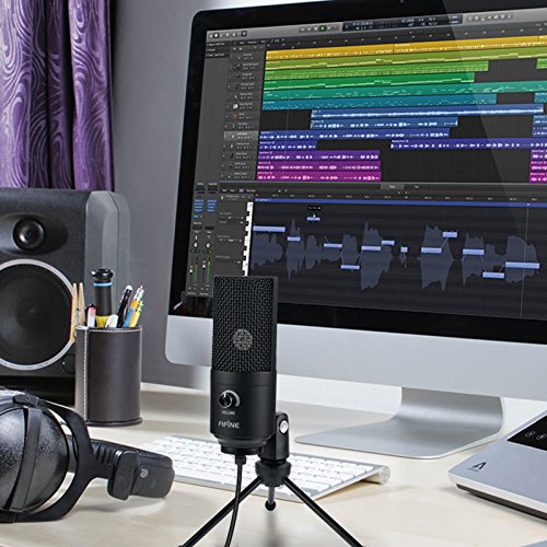 [Australia - AusPower] - USB Microphone,FIFINE Metal Condenser Recording Microphone for Laptop MAC or Windows Cardioid Studio Recording Vocals, Voice Overs,Streaming Broadcast and YouTube Videos-K669B Black 