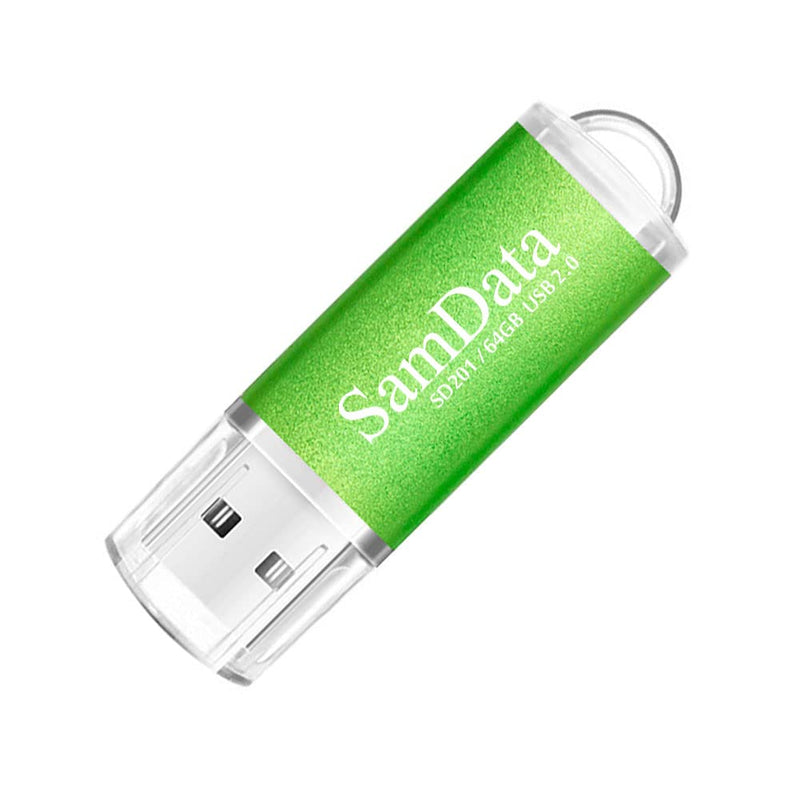[Australia - AusPower] - SamData 3 Pack 64GB USB Flash Drives USB 2.0 Thumb Drives Memory Stick Jump Drive Zip Drive, 3 Colors: Green Black Blue Multicoloured 3*64GB 