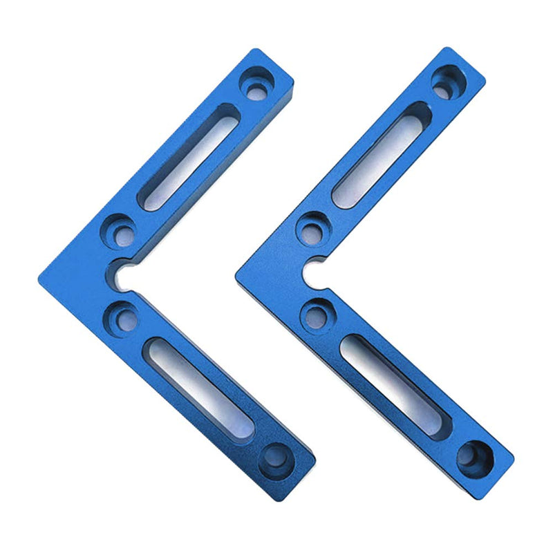 [Australia - AusPower] - 90 Degree Positioning Squares Aluminium Alloy 4.7" x 4.7"(12x12cm) Right Angle Clamps Woodworking Carpenter Tool Corner Clamping Square for Picture Frame Box Cabinets Drawers (Blue) Blue 