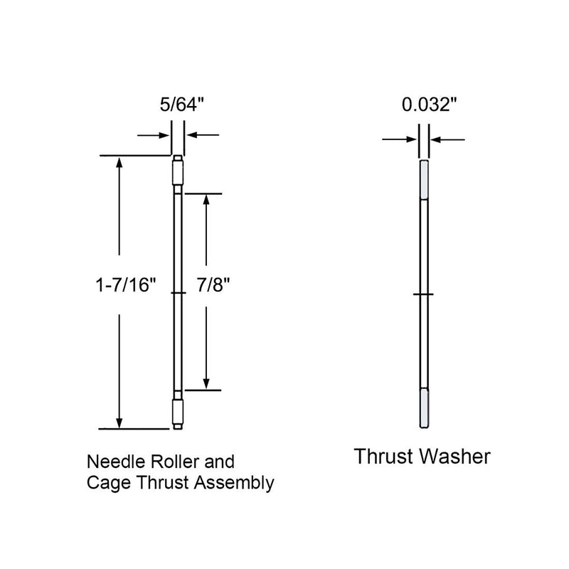 [Australia - AusPower] - uxcell NTA1423 Thrust Needle Roller Bearings with Washers 7/8" Bore 1-7/16" OD 5/64" Width 7/8"x1-7/16"x5/64" 
