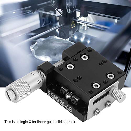 [Australia - AusPower] - X Linear Stage, Keenso SEMX25-AS Micrometer Manual Precision Linear Translation Stage Displacement Trimming Bearing Sliding Table Cross Roller Guide X Axis 25x25mm Platform 