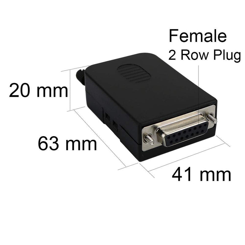 [Australia - AusPower] - Avanexpress D-SUB DB15 Female 15 Pin Jack Port to Terminal Breakout Board Connector, 2 Row Plug with Case 