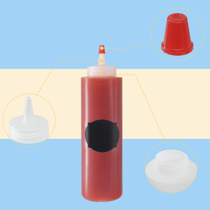 [Australia - AusPower] - Belinlen 10 Pack 12-Ounce Plastic Squeeze Squirt Condiment Bottles with Red Tip Caps - Good for Condiments, Oil, Icing, Crafts, Art, Glue, Multi Purpose 12oz(10pack) 