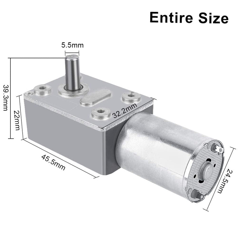 [Australia - AusPower] - DC 12V Gear Reduction Motor Reversible High Torque Turbo Worm Gear Box Reduction Electric Motor(6RPM) 