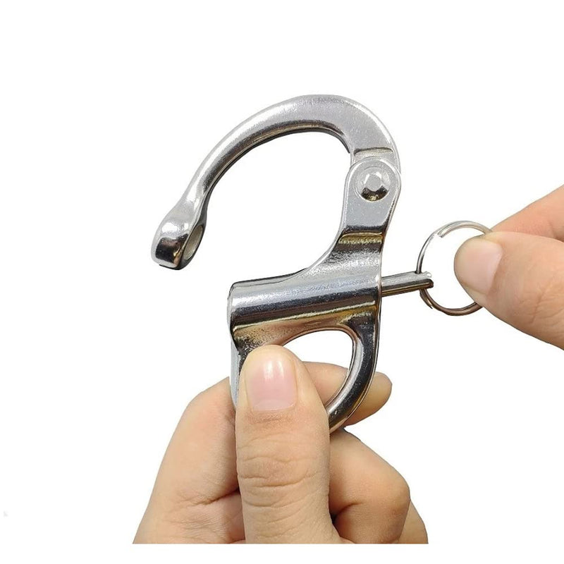 [Australia - AusPower] - Ayunwei 35mm(1-3/8 inch)/52mm(2.04 inch) Fixed Snap Shackles 316 Stainless Steel Bail Snap Shackles with Quick Release Pin for Bracelet and Boat of 5 Pcs 