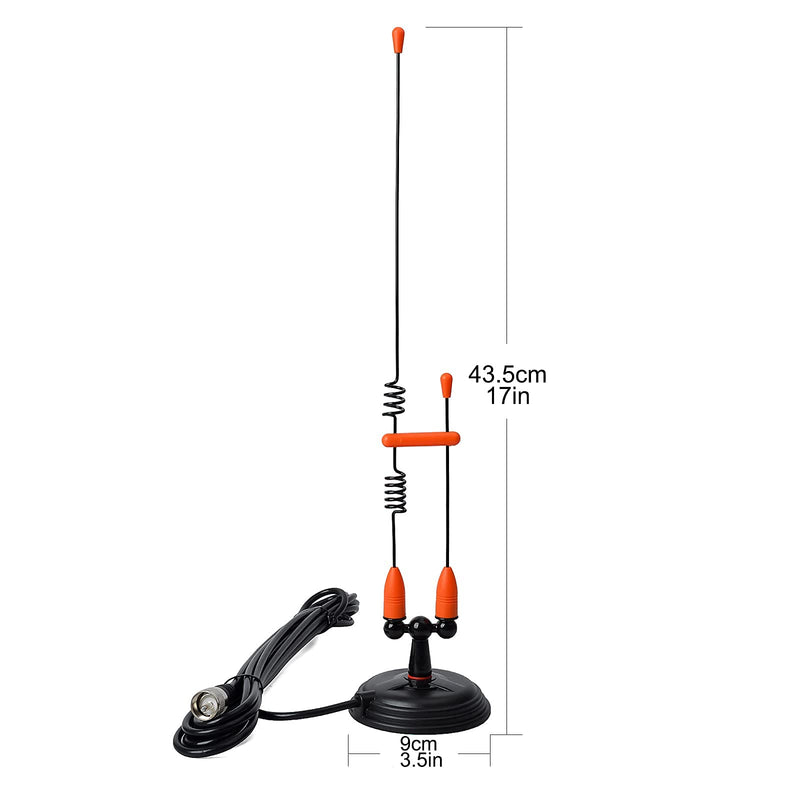 [Australia - AusPower] - UAYESOK Heavy Duty Magnetic Mount Mobile Antenna Dual-Band 2m 70cm VHF/UHF Mag Base Antenna PL-259 Plug for Vehicel Truck SUV Mobile Radio Scanner Repeater System 