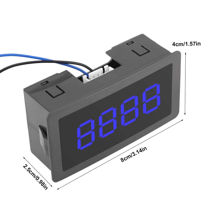 [Australia - AusPower] - FTVOGUE Auto Digital Counter LED Digital Display 4 Digit 0-9999 Up/Down Plus/Minus Panel Counter Meter with Cable(Blue) Blue 