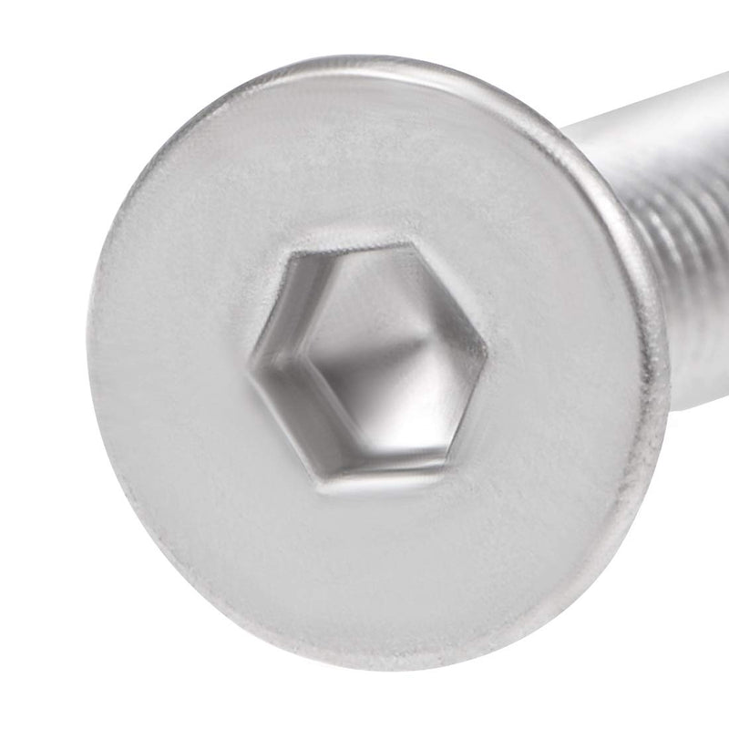 [Australia - AusPower] - uxcell M3x4mm Flat Head Machine Screws Inner Hex Screw 304 Stainless Steel Fasteners Bolts 80Pcs 