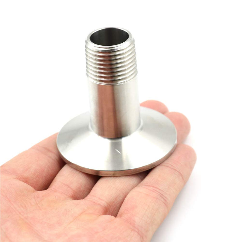 [Australia - AusPower] - Beduan 1.5" Tri Clamp to 1/2" NPT Male Stainless Steel Sanitary Fitting Home Brew Connector (Ferrule OD 50.5mm) 