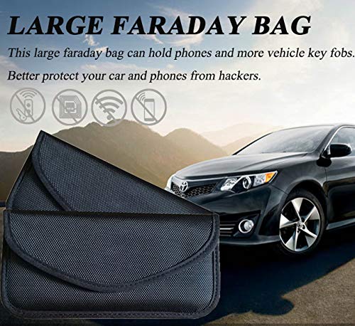 [Australia - AusPower] - Faraday Bag(2 Pack),RFID Signal Blocking Bag Shielding Pouch Wallet Case for Cell Phone Privacy Protection and Car Key FOB, Anti-Tracking Anti-Spying（Black） Black/2 Pack 