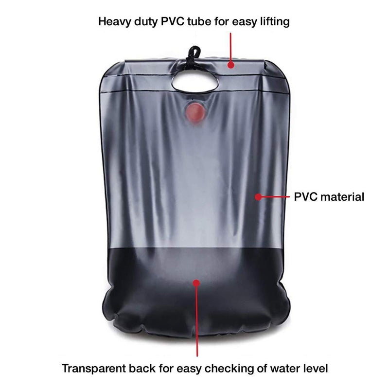 [Australia - AusPower] - ELK Solar Heated Portable Shower Bag with Removable Hose and On/Off Switch for Outdoor Camping, Hiking and Traveling (5 Gallons / 20 Liters) 