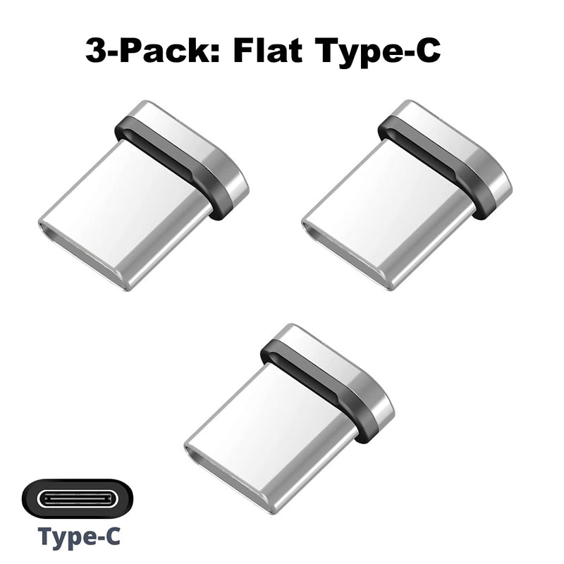 [Australia - AusPower] - CinchForce Flat Magnetic USB Cable Adapter Connector Tips Heads (3-Pack Type-C Connection) TypeC 