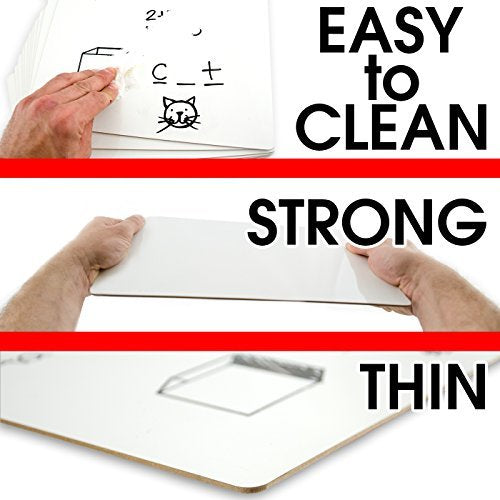 [Australia - AusPower] - Dry Erase Lapboards | 9 x 12 inch Large Whiteboard Set | for Teacher, Student, Children, Classroom | Reusable Durable Portable Double Sided Whiteboard (3 Pack) 