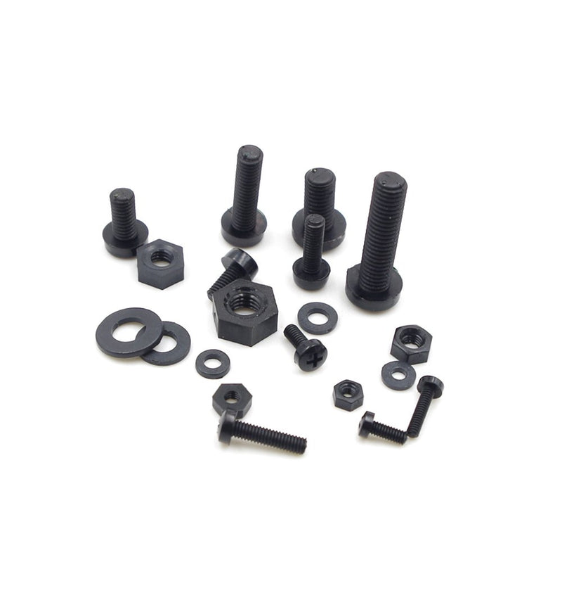 [Australia - AusPower] - HVAZI Metric M2 M2.5 M3 M4 M5 Nylon Phillips Pan Head Screws Nut Washer Assortment Kit (Black) Black 