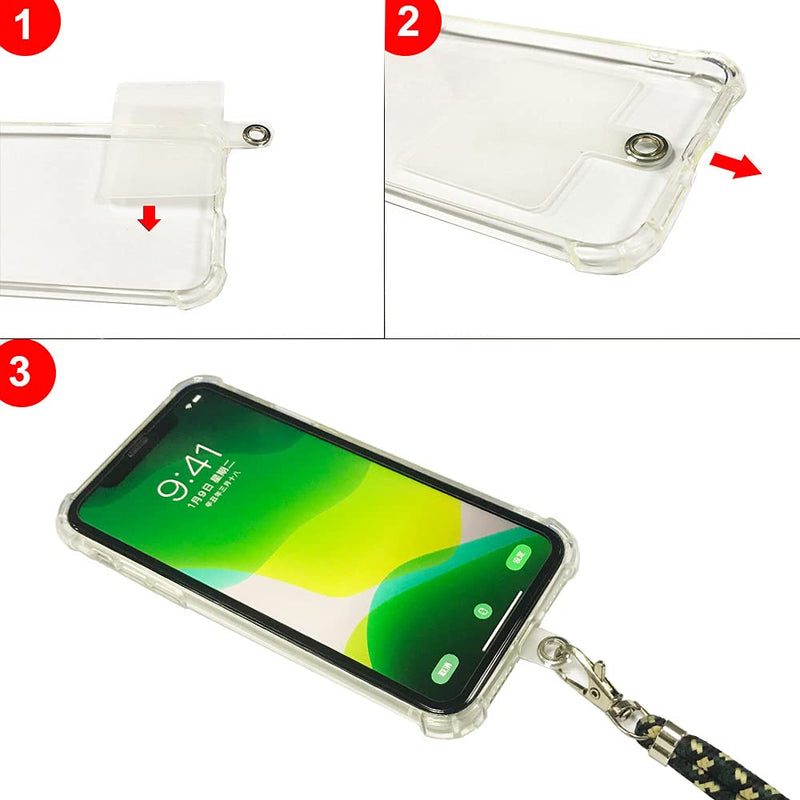 [Australia - AusPower] - Phone Lanyard Set, Includes Adjustable Neck Strap & Phone Tether Tab, Crossbody Phone Lanyard for Phones Full Coverage Case (Green & Yellow) 