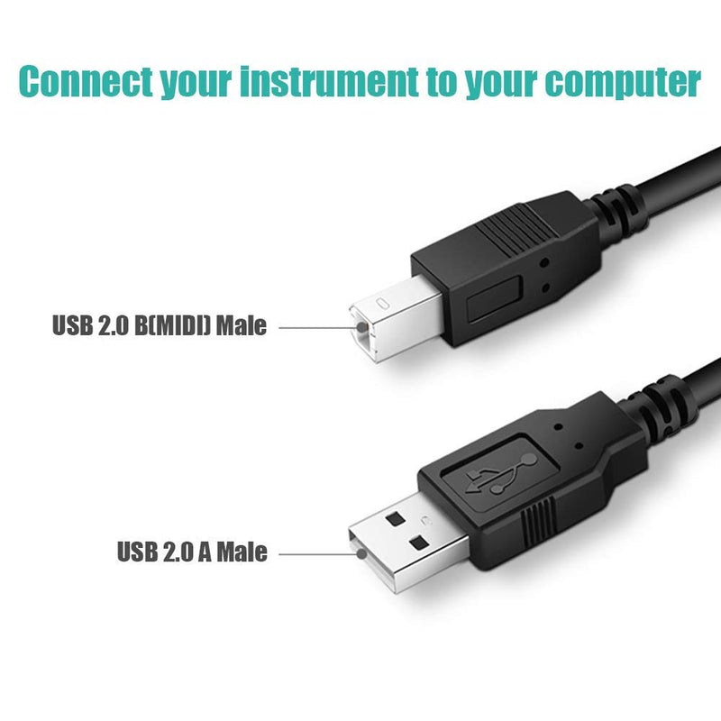 [Australia - AusPower] - Ancable 3-Feet USB B MIDI Cable for Instruments, USB 2.0 Type A to Type B Printer Cable Cord Compatible with Piano, Midi Controller, Midi Keyboard, Audio Interface Recording, USB Microphone and More 