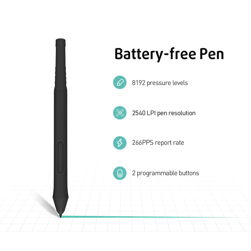[Australia - AusPower] - XENX P1 MacOS and Android Supported Graphic Drawing Tablet P1-640 6x4 inch with 6 Shortcut Keys, 8192 Pressure Levels Battery-Free Pen for Digital Art, Design, E-Learning/Online Classes, OSU Gaming 