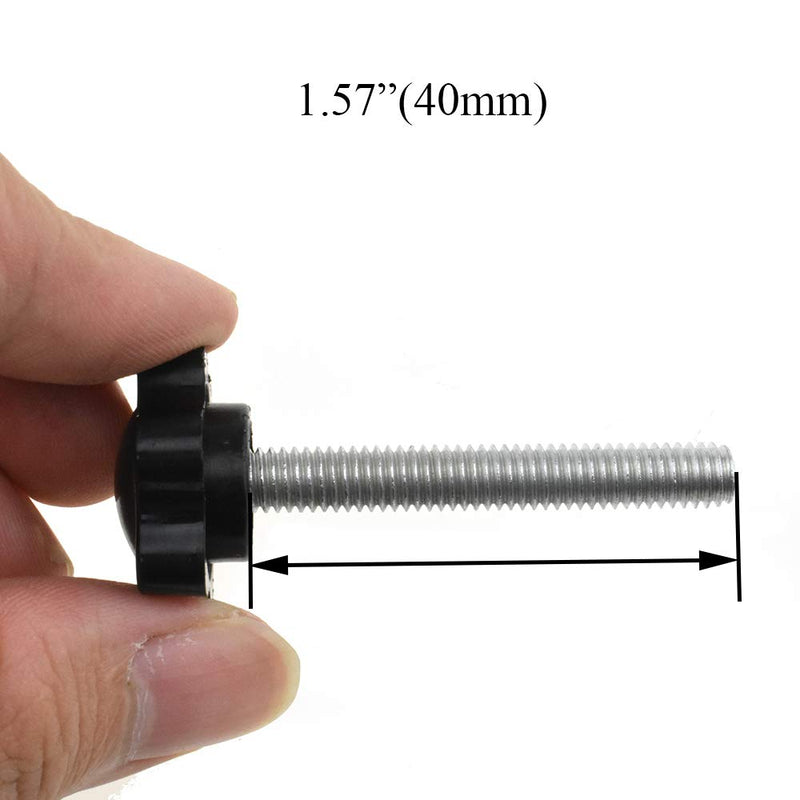 [Australia - AusPower] - HAHIYO Hex Handle Threaded Knobs Star Bump Shape M6 40mm Screw Length 25mm Head Diameter Clamping Handgrip Nut Screw Combined Tightly Solid Plum No Tool Needed for Table Stand Deck Plastic 2pcs M6*40#25-2Pcs 