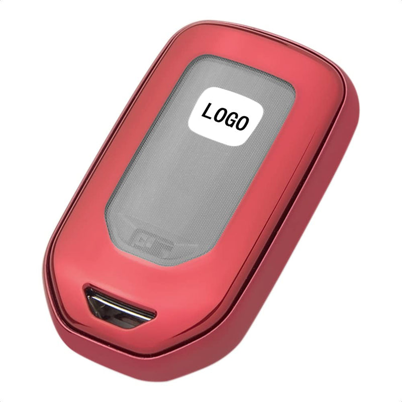 [Australia - AusPower] - TANGSEN Smart Key Fob Case Red TPU Cover Compatible with Honda Accord Hybrid Civic CROSSTOUR CR-V CR-Z FIT HR-V Odyssey EX-L Touring Pilot Elite Ridgeline 3 4 5 6 7 Button Keyless Entry Remote Universal Button 