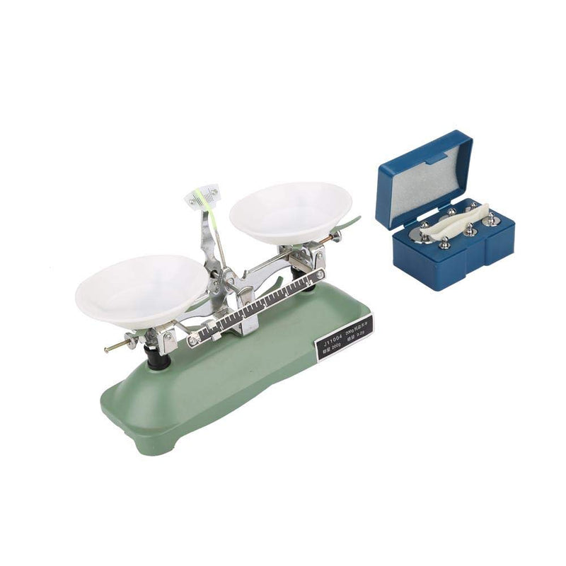 [Australia - AusPower] - 200g/0.2g Mechanical Tray Balance Scale with Sensitivity Portable Chemical Physics Laboratory Teaching Tool with Tray Balance,Tweezers and Various Weights 